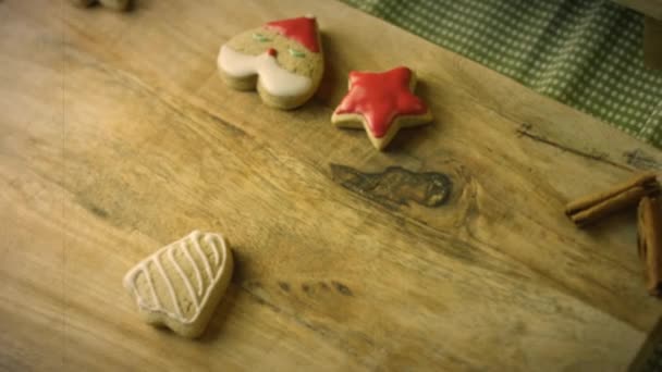 Film Danni Efect Natale Fatto Casa Pan Zenzero Cookie — Video Stock