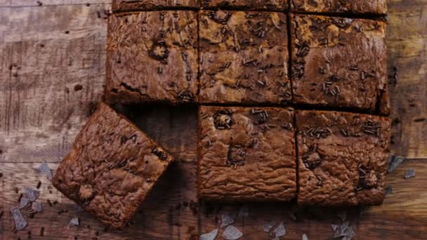 Gâteau Brownie Décoré Chocolat Émietté — Video