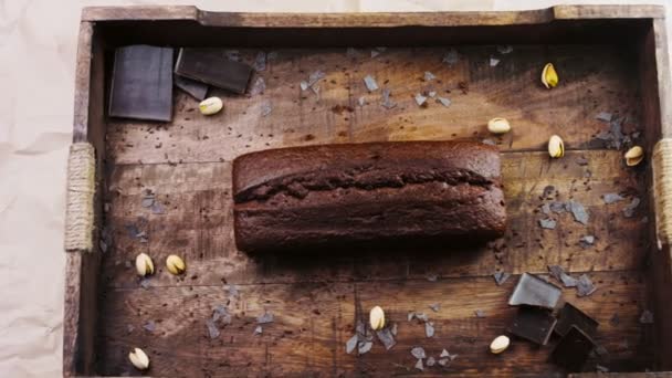 Hausgemachte Torte Mit Pistazien Und Schokolade — Stockvideo