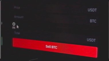 Process of buying bitcoin. Investing money in cryptocurrency. Making online payment.