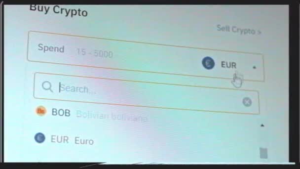 Bitcoinin Ostoprosessi Sijoittaa Rahaa Kryptovaluuttaan Verkkomaksu — kuvapankkivideo