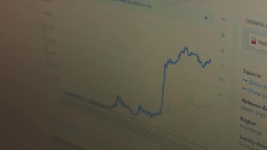 Financial template with generic data and charts. Animation showing pie, bar and line graphs. Stock exchange information. Economy background with luma matte.