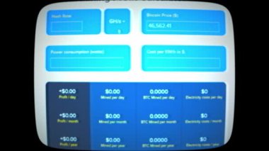 Cryptocurrency mining on a computer screen. The algorithm of the computer program on the monitor. Execution of the program code for the mining program. Pop-up lines of a computer program.