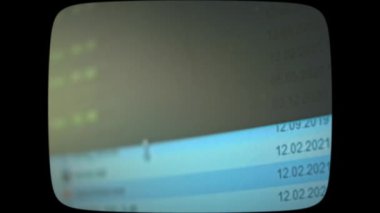 Cryptocurrency mining on a computer screen. The algorithm of the computer program on the monitor. Execution of the program code for the mining program. Pop-up lines of a computer program.