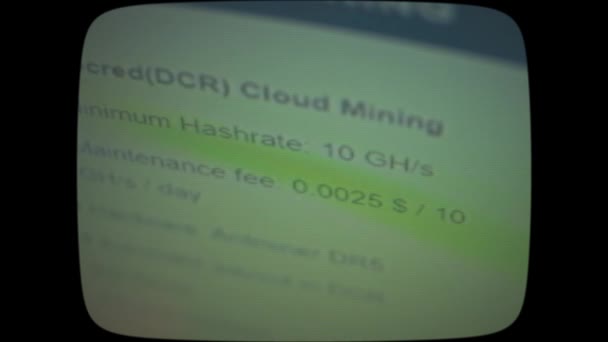 Cryptocurrency Mining Computer Screen Algorithm Computer Program Monitor Execution Program — Video