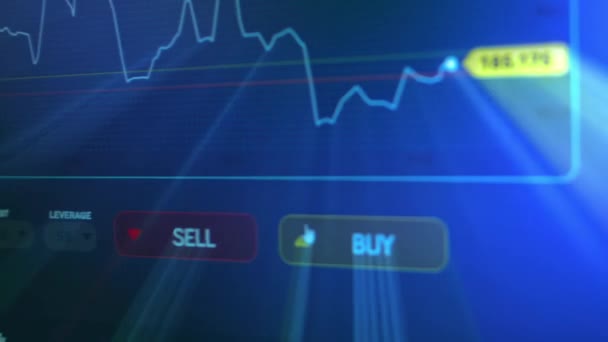 Obchodní Svícen Graf Graf Obchodování Akciovém Trhu Investic Blbost Trend — Stock video