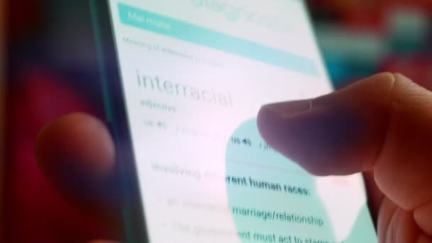 Looking Smartphone Read Information Interracial — Video