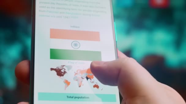 Smartphone Hand Macro View Indian People Question — Vídeo de Stock