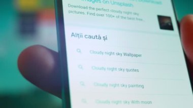 Smartphone in hand, Im looking for information about the moon and night sky.