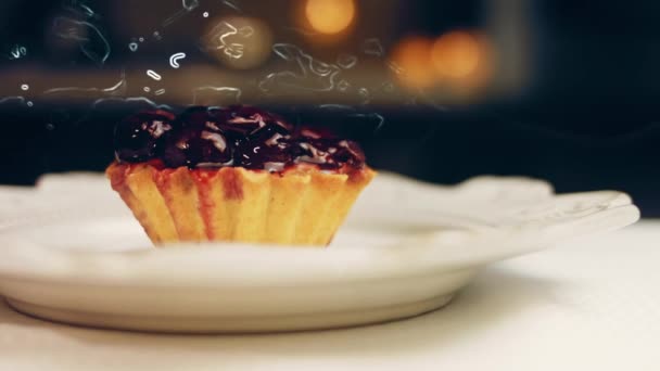 Frenk Üzümlü Kek Sepeti Makro Sürgülü Atış — Stok video