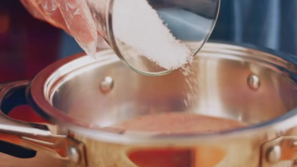 Process Preparing Chili Sauce — Stockvideo