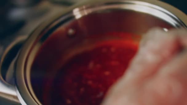 Process Preparing Chili Sauce — Video Stock