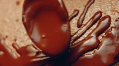hallucination effect of Favorite chocolate Cake with Nutella Buttercream and Strawberries. Taste USA cuisine.