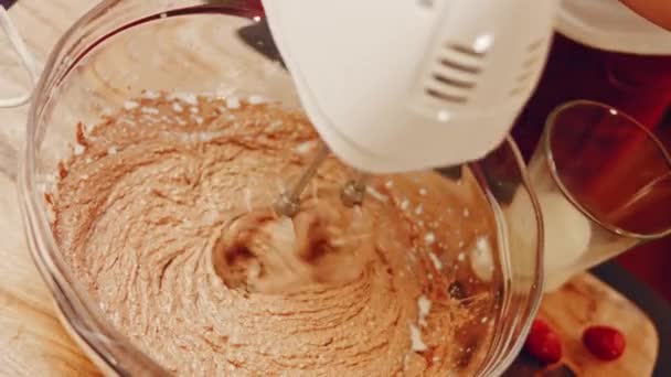 Hallucination Effect Favorite Chocolate Cake Nutella Buttercream Strawberries Taste Usa — Stok Video