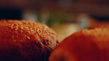 Preparing process of Cinematographic Smoked Salmon bagels. USA cusine.