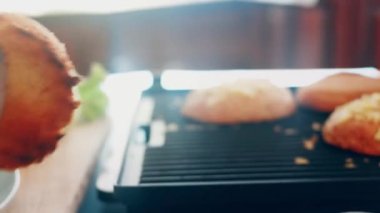 transition effect of green tomato blt burger, vegan burger.