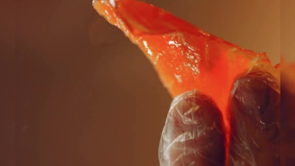 Preparing Process Cinematographic Smoked Salmon Bagels Usa Cusine — стоковое видео