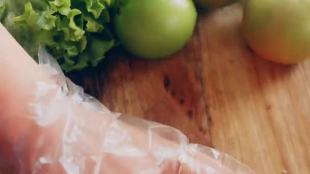 Transition Effect Green Tomato Blt Burger Vegan Burger — Video Stock
