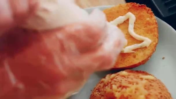 Efectul Tranziție Burgerului Blt Roșii Verzi Burger Vegan — Videoclip de stoc