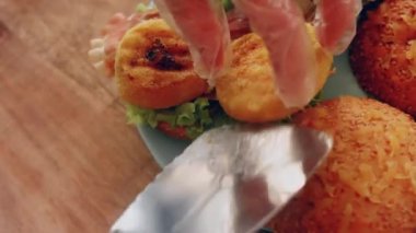 transition effect of green tomato blt burger, vegan burger.
