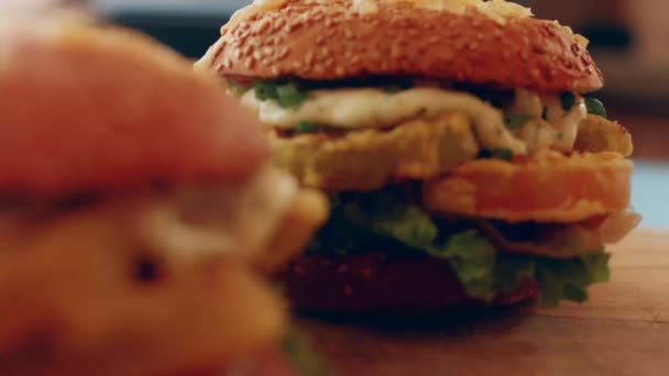 Transition Effect Green Tomato Blt Burger Vegan Burger — Αρχείο Βίντεο