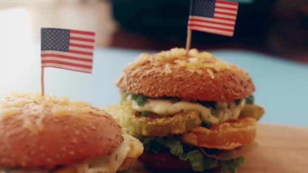Transition Effect Green Tomato Blt Burger Vegan Burger — Wideo stockowe