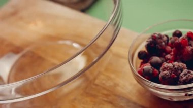 Preparing American flag mixed Berry Pie. Video transition effect.