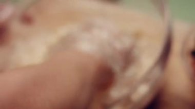 Preparing American flag mixed Berry Pie. Video transition effect.