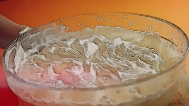 Preparing Process Old Time Custard Ice Cream Transition Effect Cartoons — Stock Video