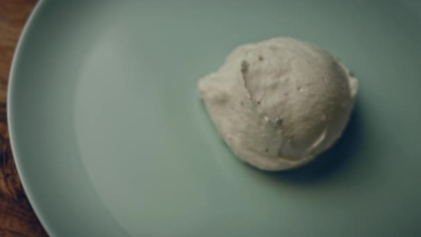Forberedelse Old Time Custard Ice Cream Overgangseffekt Mellem Tegnefilm Ægte – Stock-video