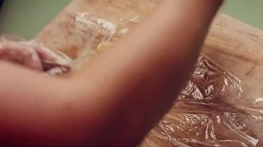 Preparing American flag mixed Berry Pie. Video transition effect.