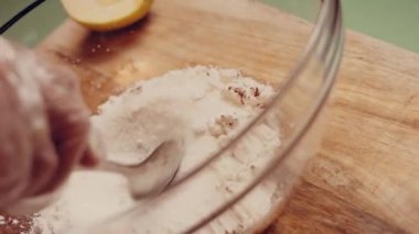 Preparing American flag mixed Berry Pie. Video transition effect.