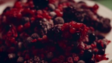 Preparing American flag mixed Berry Pie. Video transition effect.