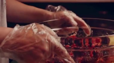 Preparing American flag mixed Berry Pie. Video transition effect.