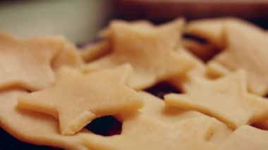 Preparing American flag mixed Berry Pie. Video transition effect.