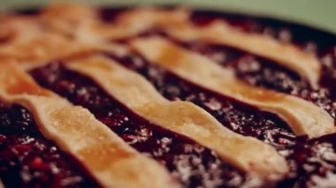 Preparing American flag mixed Berry Pie. Video transition effect.