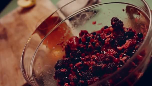 Preparing American Flag Mixed Berry Pie Video Transition Effect — Vídeo de Stock