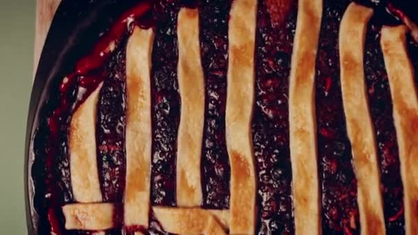 Preparing American Flag Mixed Berry Pie Video Transition Effect — Stock Video