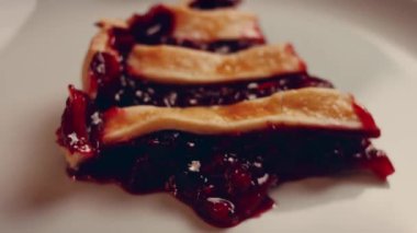 Preparing American flag mixed Berry Pie. Video transition effect.