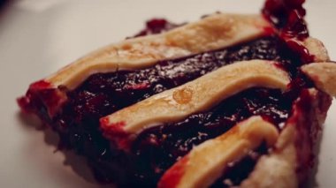 Preparing American flag mixed Berry Pie. Video transition effect.