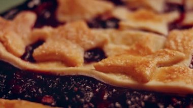 Preparing American flag mixed Berry Pie. Video transition effect.