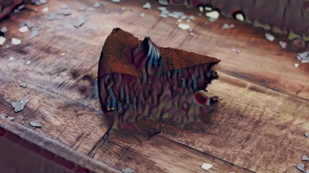 Ciasto Truflowe Drewnianej Tacy Dekoracjami — Wideo stockowe