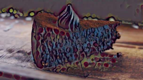 Ciasto Truflowe Drewnianej Tacy Dekoracjami — Wideo stockowe