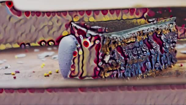 Torta Chuao Vassoio Legno Con Decorazioni — Video Stock