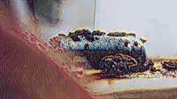 Шоколадные Пончики Украшенные Кусочками Печенья Орео Пончики Бумаге Украшены Натуральным — стоковое видео