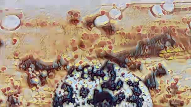 Ντόνατ Έχει Μπουκιά Σχήμα Στόματος Ντόνατς Σοκολάτας Διακοσμημένα Κομμάτια Μπισκότων — Αρχείο Βίντεο