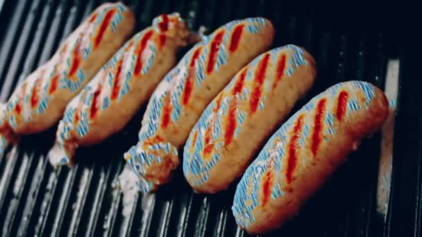 Процес Приготування Барбекю Смак Американської Кухні — стокове відео