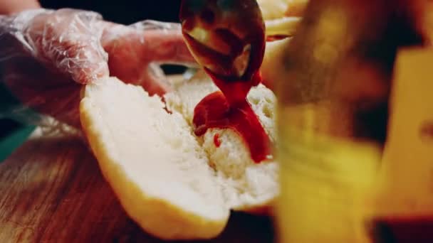 Mangal Partisi Hazırlama Süreci Amerikan Mutfağının Tadına Bak — Stok video
