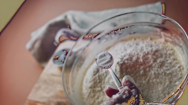 Выпекать Тесто Торта Виде Выпечки Пеку Пирог — стоковое видео