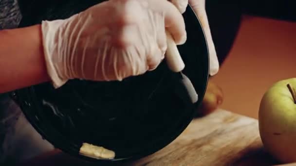 Forberedelse Crustless New York Cheesecake Smag Amerikanske Køkken Contour Fremhæve – Stock-video